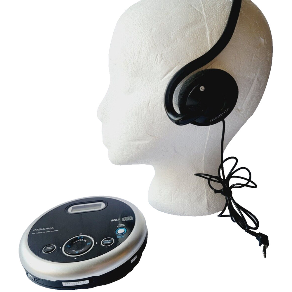 Insignia Portable CD Player FM Radio MP3 w Headphones Tested